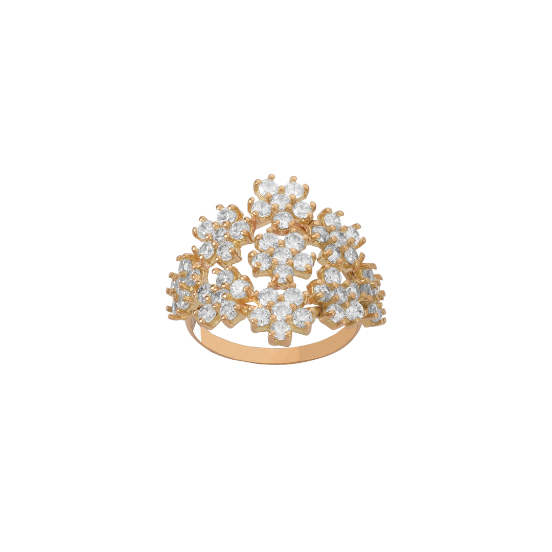 Floral Gold Ring, Anel Floral em Ouro