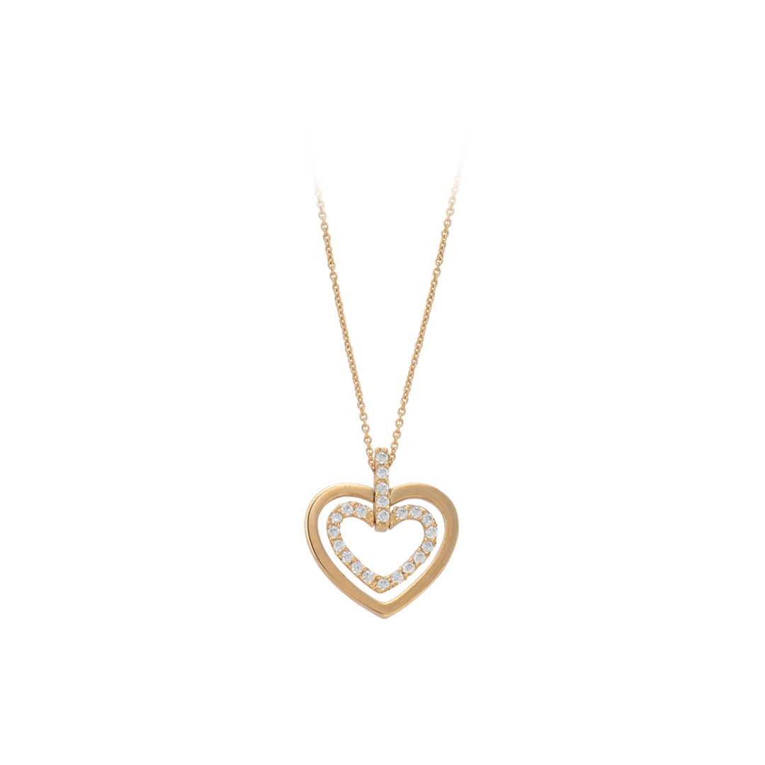 Hearts Gold Necklace, Colar Corações em Ouro