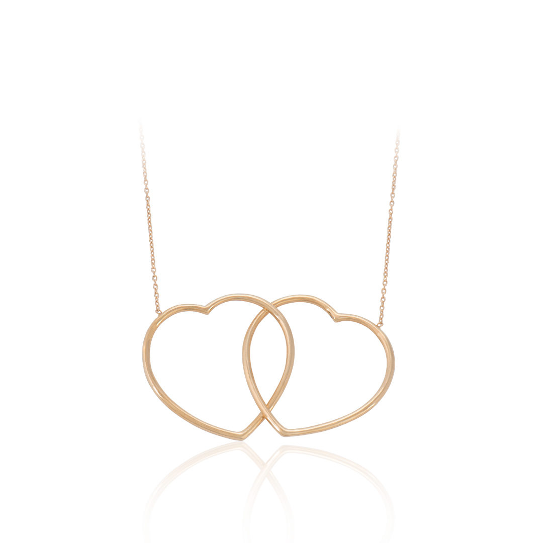 Gold Hearts Necklace, Colar Corações em Ouro