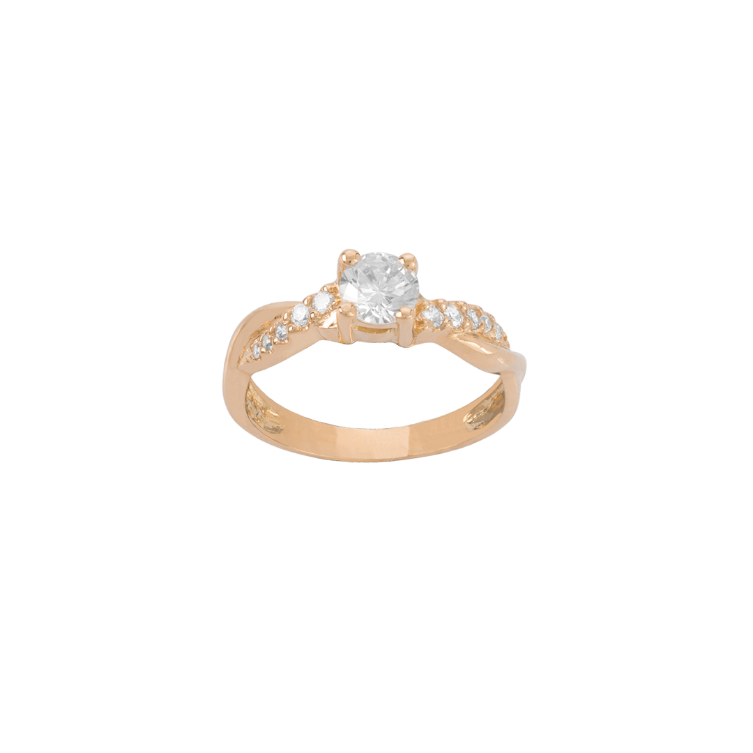 19.2Kt Gold Engagement Ring, Anel de Noivado Laço,Anel de Noivado Entrelaçado