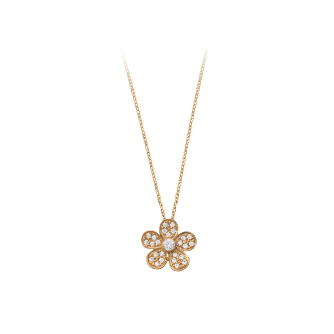 Gold Flower Necklace 19.25Kt, Colar Flor em Ouro