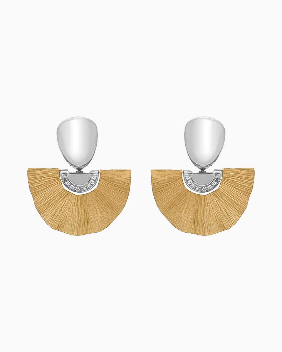 Brincos Leque Ouro 19,25Kt com Diamantes | PEDRO ALVES