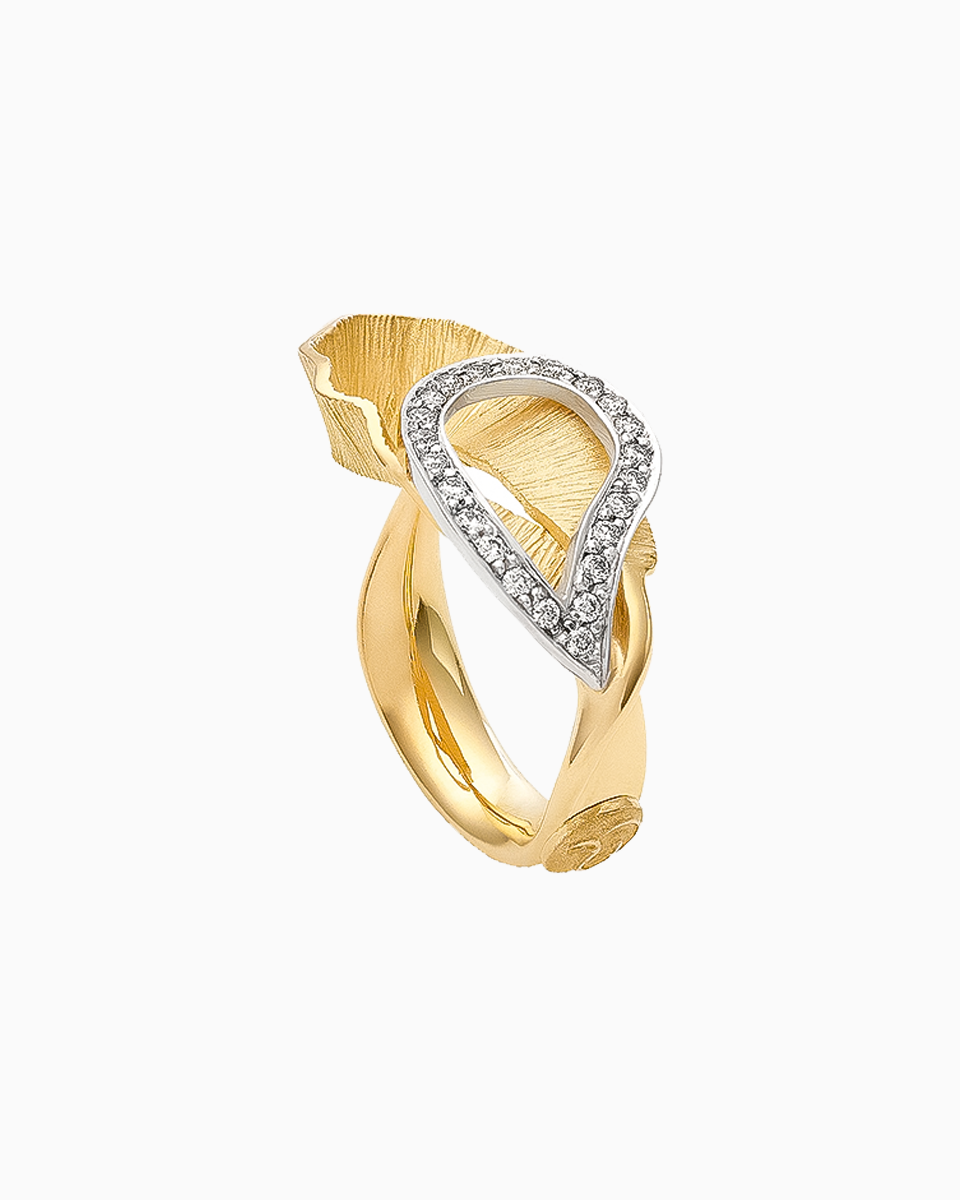 Anel Flor do Jarro Ouro 19,2Kt com Diamantes | PEDRO ALVES